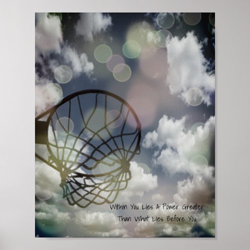 Motivational Netball Picture Quote Poster