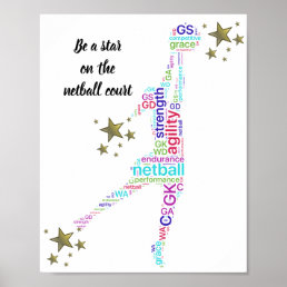 Motivational Netball Star Quote Poster