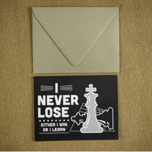 Motivational Never Lose Chess Quote  Invitation