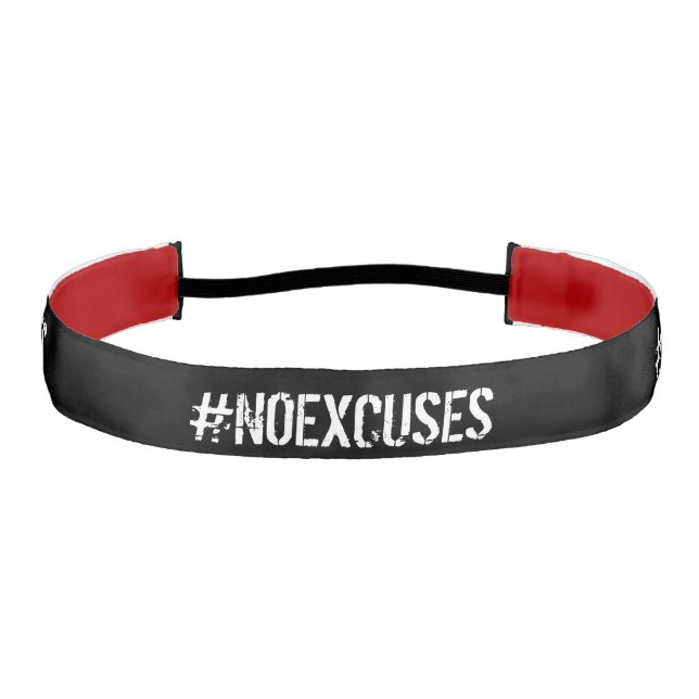 Motivational #NOEXCUSES Fitness No Excuses Athletic Headband (Front)