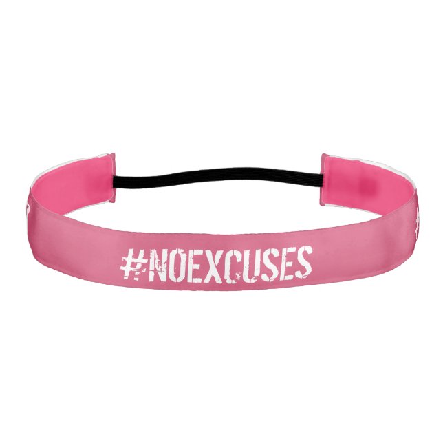 Motivational #NOEXCUSES Fitness No Excuses Athletic Headband (Front)