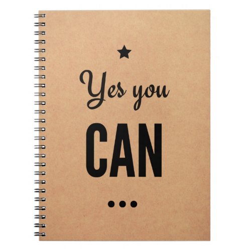 Motivational Notebook Yes You Can Notebook