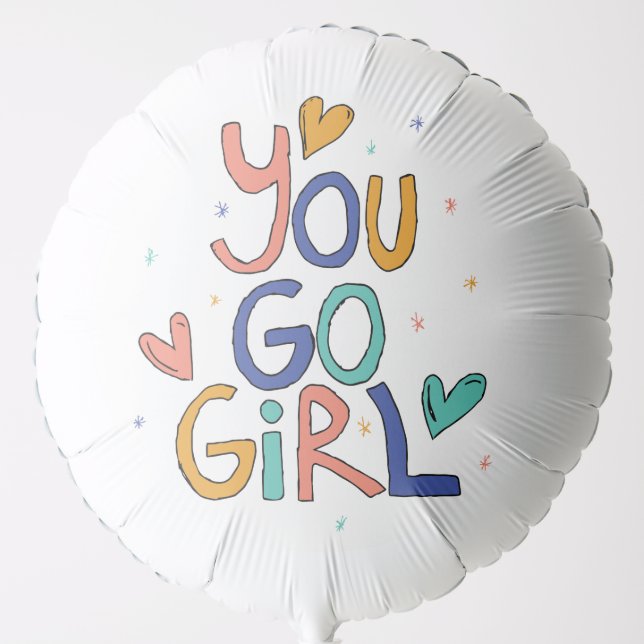 Motivational One Cool Girl You Go Girl Clipart Gir Balloon (Front)