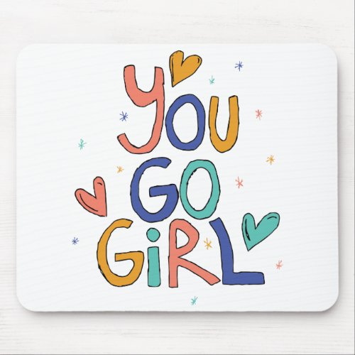 Motivational One Cool Girl You Go Girl Clipart Gir Mouse Pad