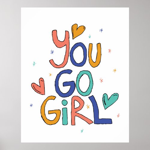Motivational One Cool Girl You Go Girl Clipart Gir Poster