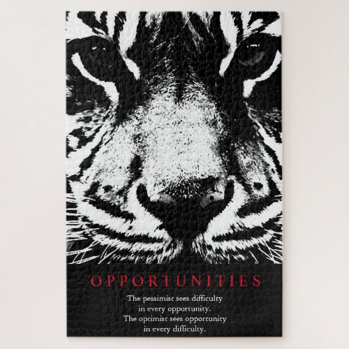 Motivational Opportunities Quote Tiger Jigsaw Puzzle