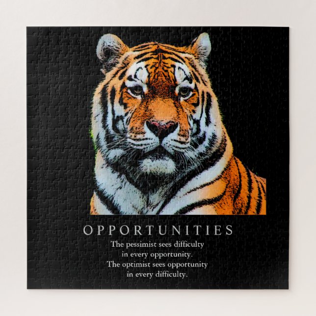 Motivational Opportunities Saying Quote Tiger Jigsaw Puzzle (Vertical)