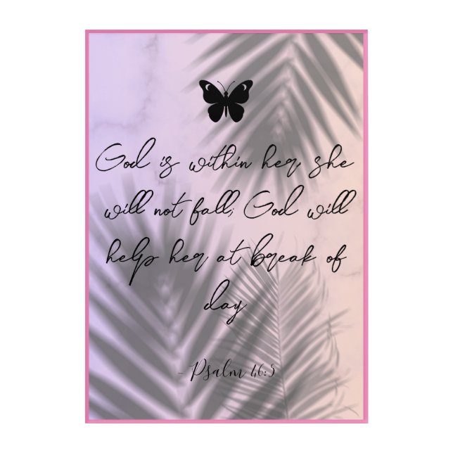 Motivational Palm Leaf  Blessings Acrylic Wall Art (Front)