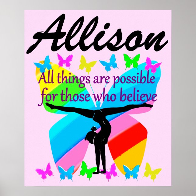 MOTIVATIONAL PERSONALIZED GYMNAST QUOTE POSTER (Front)