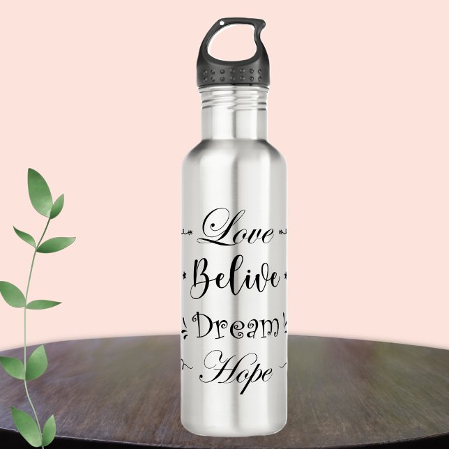 Motivational Phrases Stainless Steel Water Bottle (Botella de agua motivacional de acero inoxidable)