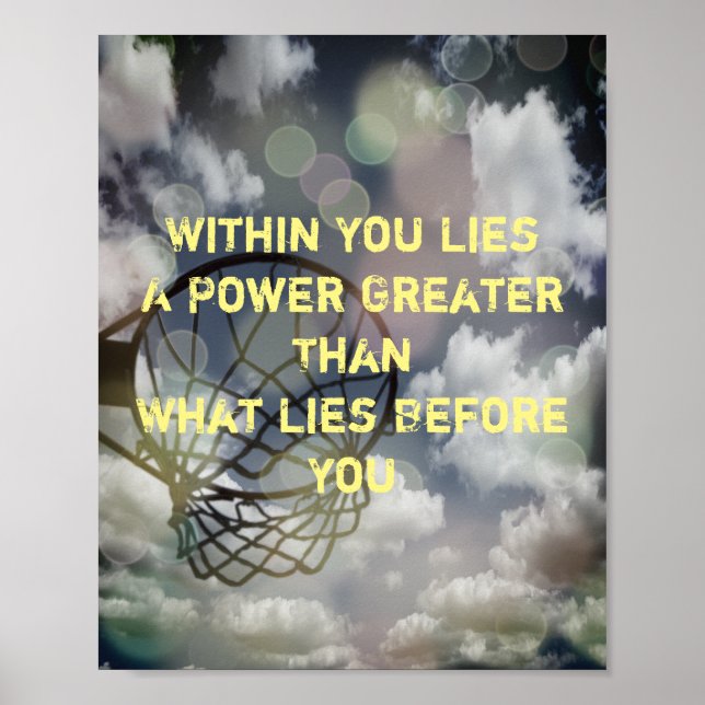 Motivational Picture Quote Netball Poster (Front)