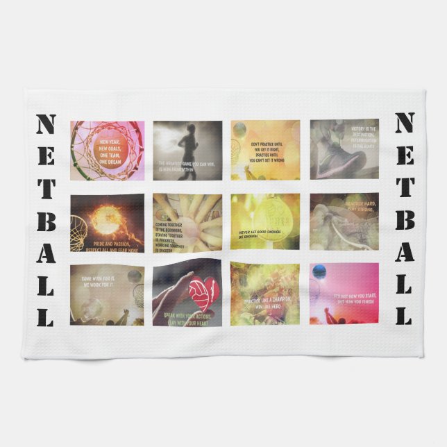 Motivational Pictures and Quotes Netball Theme Towel (Horizontal)
