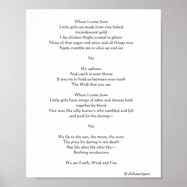 motivational poem for girls poster (Front)
