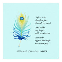 Motivational Poem for Writers Peacock Quill Pen