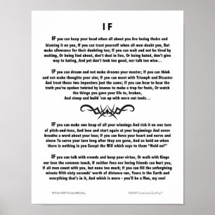 Motivational Poem IF by Rudyard Kipling Poster