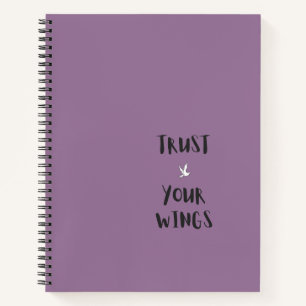 Motivational positive quote purple notebook