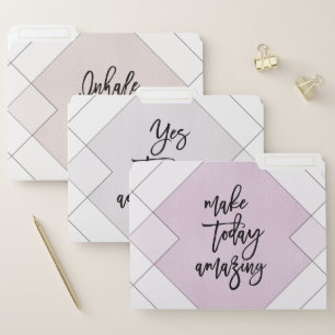 Motivational Positive Script Black Quote Trio Set File Folder