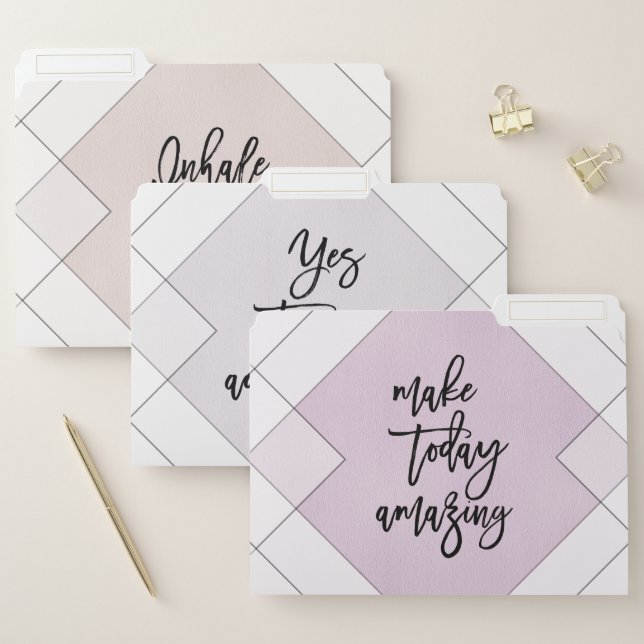 Motivational Positive Script Black Quote Trio Set File Folder (Set)