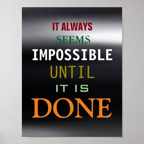 Motivational Possibility Quote Dark Gray Poster
