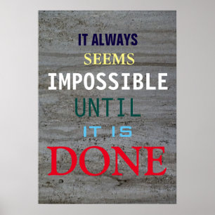 Motivational Possibility Quote Gray Wall Poster