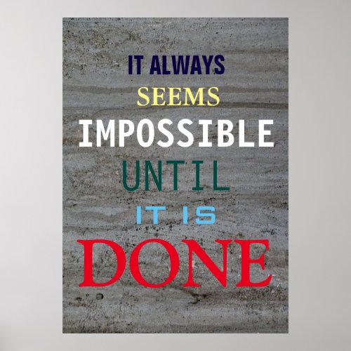 Motivational Possibility Quote Grey Wall Poster