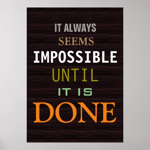 Motivational Possibility Quote Wood Pattern Poster
