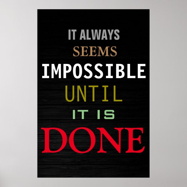 Motivational Possibility Quote Wood Poster Print (Front)