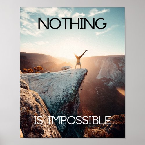 Motivational Poster Climbing Nothing is Impossible
