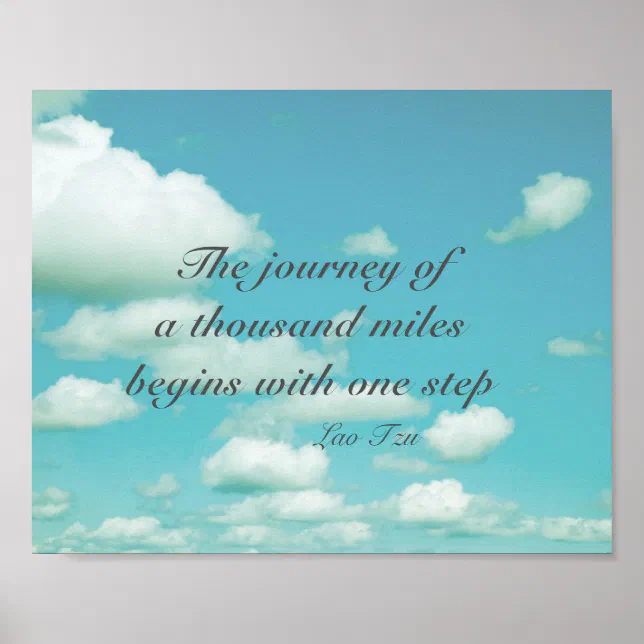 motivational poster zen quote on blue sky photo | Zazzle
