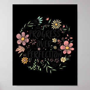 Motivational Progress Over Perfection Back To Scho Poster