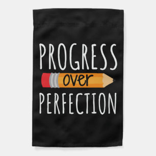 Motivational Progress Over Perfection Garden Flag