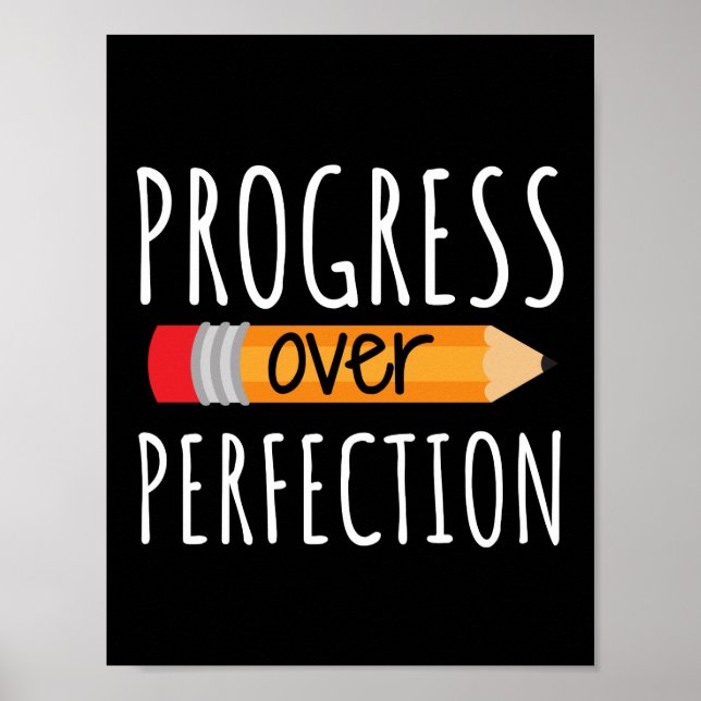 Motivational Progress Over Perfection Poster (Front)