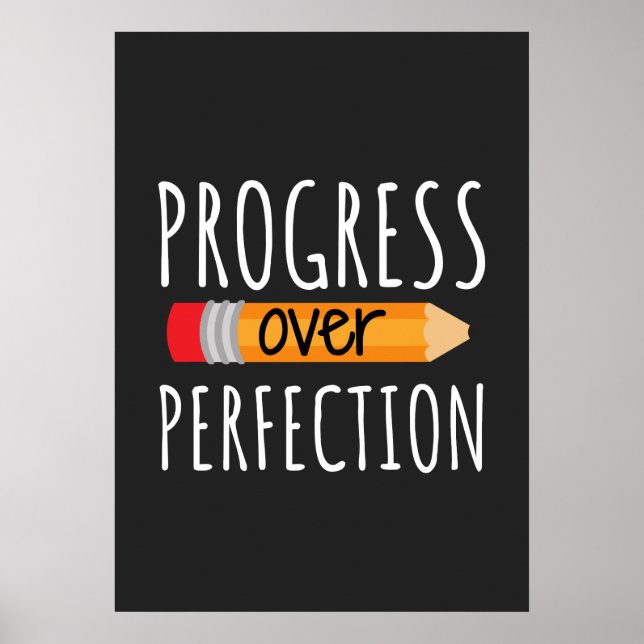 Motivational Progress Over Perfection Poster (Front)