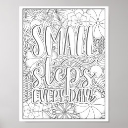 Motivational Quote Adult Coloring Poster