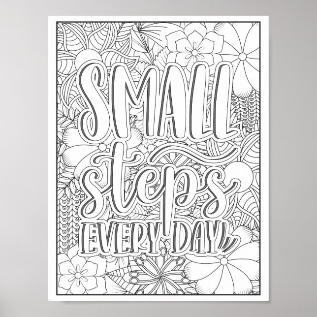 Motivational Quote Adult Coloring Poster (Front)