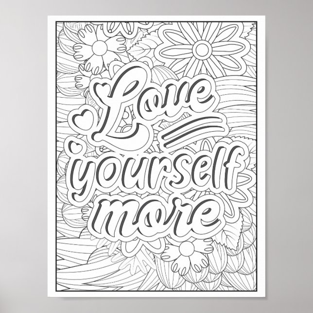 Motivational Quote Adult Coloring Poster (Front)