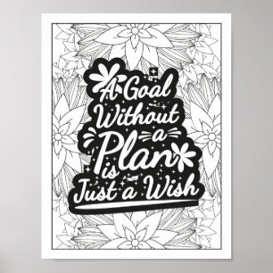 Motivational Quote Adult Coloring Poster