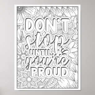 Motivational Quote Adult Coloring Poster