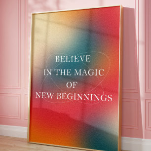 Motivational Quote Aesthetic Gradient Wall Art