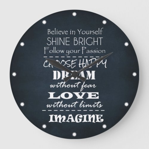 Motivational Quote Affirmations Large Clock