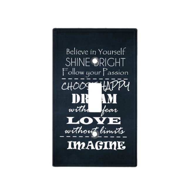 Motivational Quote Affirmations Light Switch Cover (Front)