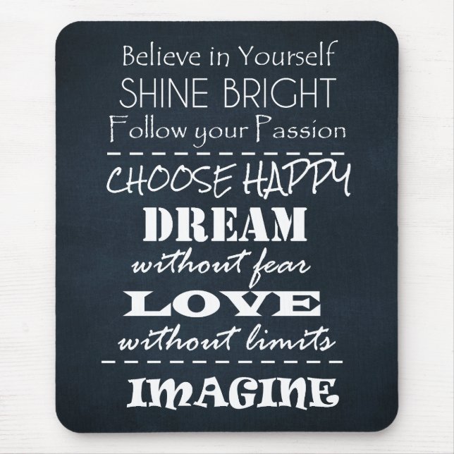 Motivational Quote Affirmations Mouse Pad (Front)