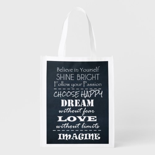 Motivational Quote Affirmations Reusable Grocery Bag