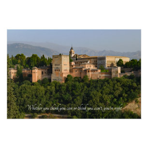 Motivational Quote- Alhambra Palace Spain Poster