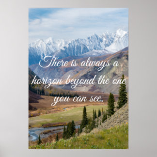 Motivational Quote Alpine Meadow and Mountains Poster
