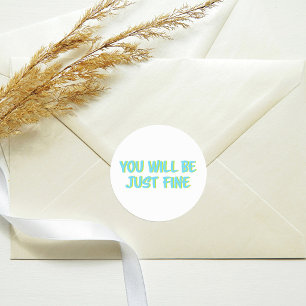 Motivational Quote and Encouragement-Block Letters Classic Round Sticker