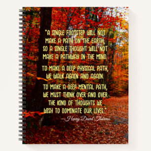 Motivational Quote Autumn Woods New Hampshire Notebook