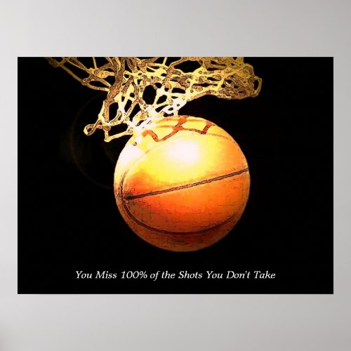 Motivational Quote Basketball Creative Art Poster