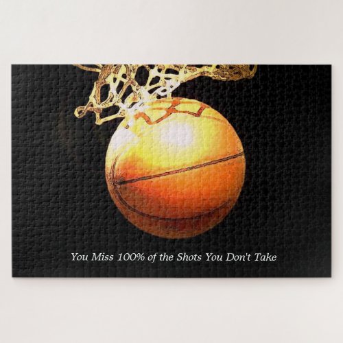 Motivational Quote Basketball Creative Sports Art Jigsaw Puzzle