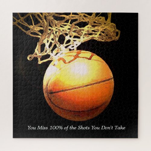 Motivational Quote Basketball Creative Sports Art Jigsaw Puzzle